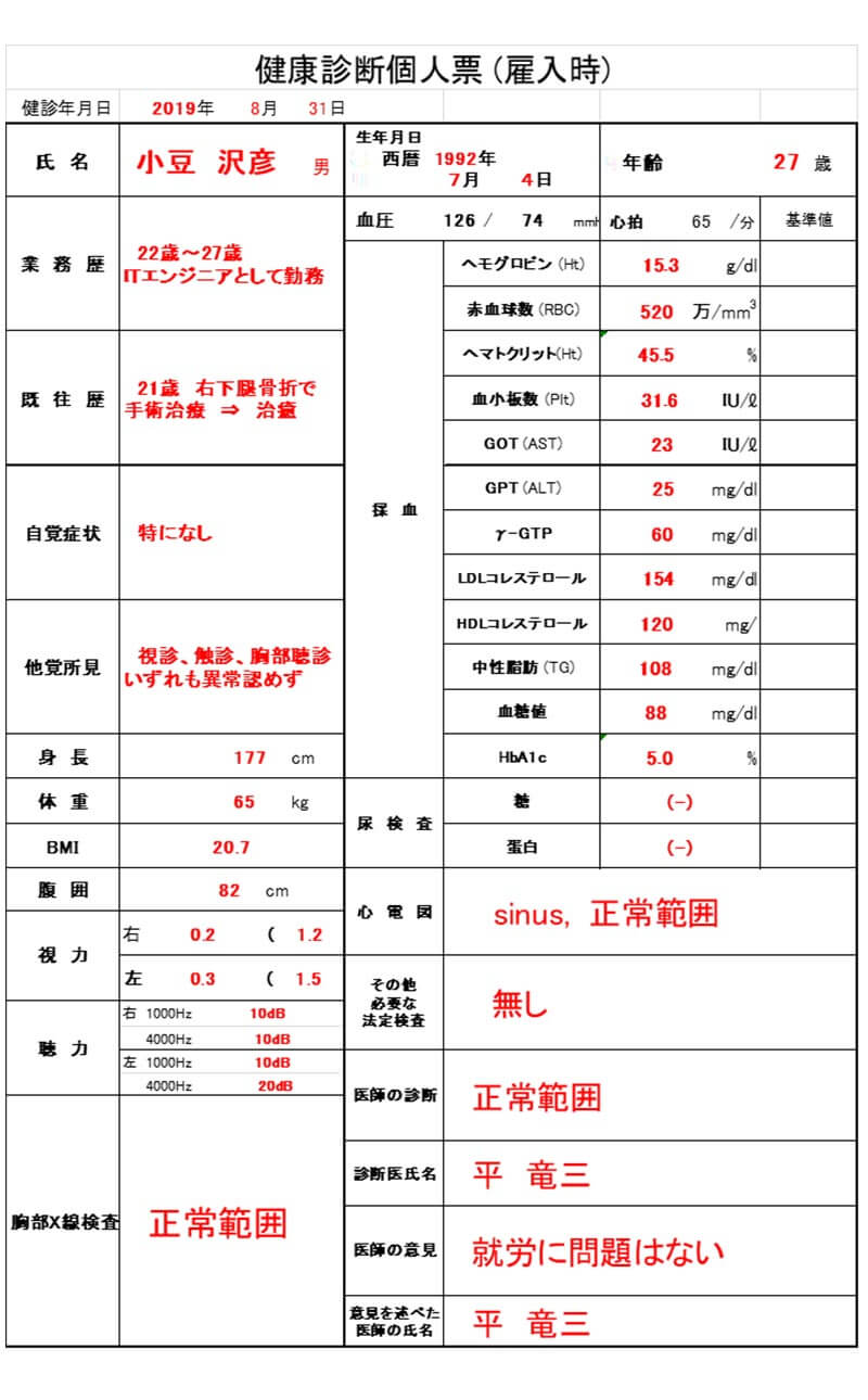 簡易 健康 診断